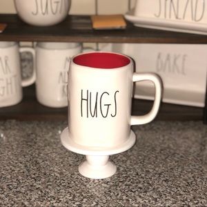 Rae Dunn “HUGS” mug with red inside